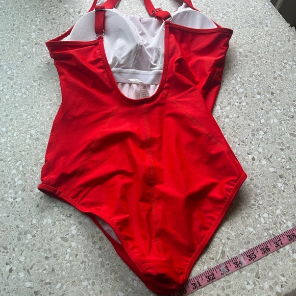 New BALEAF women size 36 Large RED 1 SWIM SWIMMING SUIT lined white - Picture 3 of 9